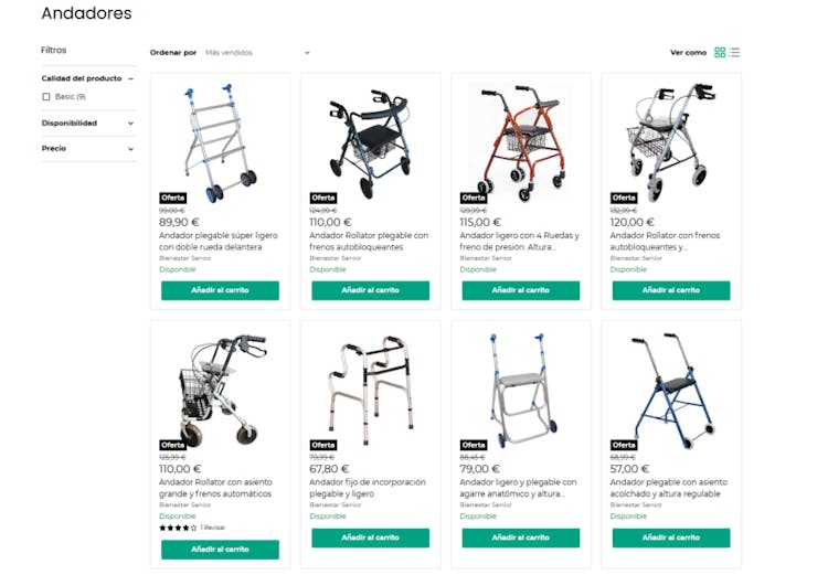 Productos para personas mayores en Senior Market